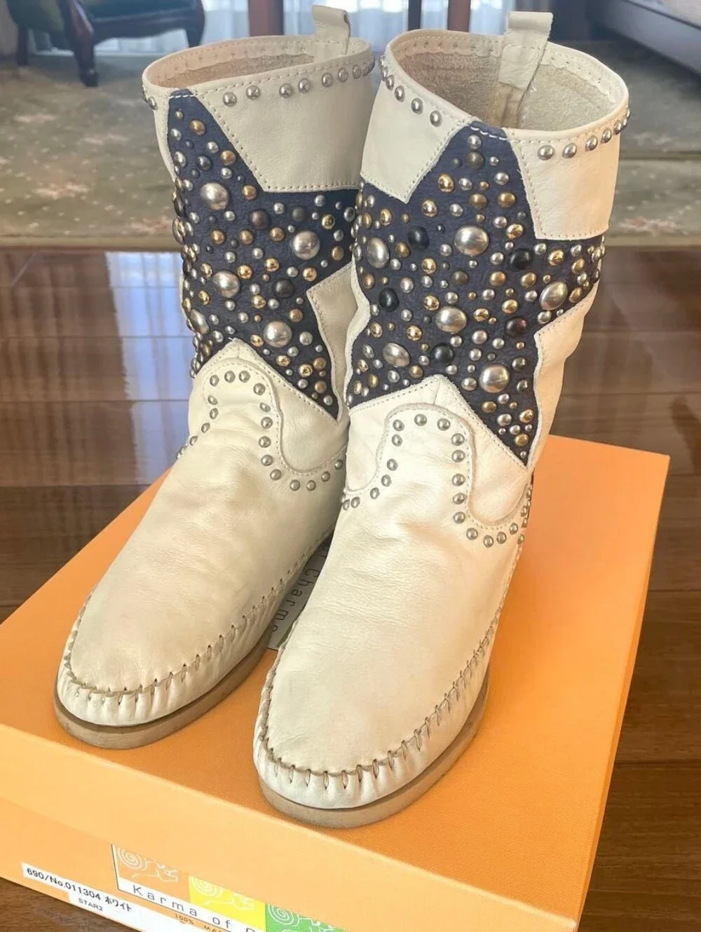KARMA OF CHARME VINTAGE Boots LEATHER SIZE 37/us 6.5